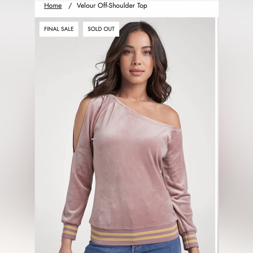 Velour Off-Shoulder Top by Venus sz S
